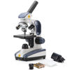 Picture of SWIFT Compound Monocular Microscope SW200DL with 40X-1000X Magnification, Dual Light, Precision Fine Focus, Wide-Field 25X Eyepiece and Cordless Capability for Student Beginner
