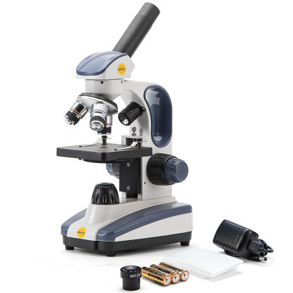Picture of SWIFT Compound Monocular Microscope SW200DL with 40X-1000X Magnification, Dual Light, Precision Fine Focus, Wide-Field 25X Eyepiece and Cordless Capability for Student Beginner