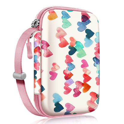 Picture of Fintie Case for Fujifilm Instax Mini Link 3 / Link 2 Printer, HP Sprocket Select/Plus, Canon Ivy CLIQ 2/CLIQ+2 Instant Camera Printer - Shockproof Hard Shell Carrying Case, Raining Hearts