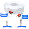 Picture of Aimyzii BNC Cable 100ft 4 Pack BNC Video Power Cable,Security Camera Cable for CCTV Camera DVR Security Systems(Included 8X BNC Adapters,100 Pcs Cable Clips)-White