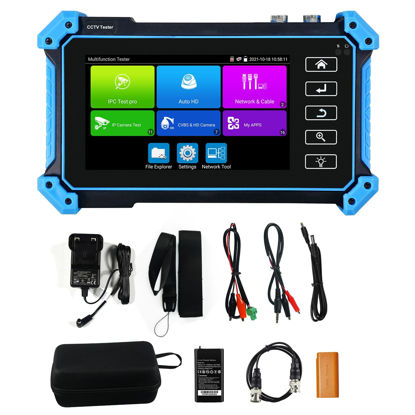 Picture of IP Camera Tester with PoE, WANLUTECH CCTV Camera Tester 4K H.265 CVI TVI AHD SDI Analog Camera Tester 5.4inch Touchscreen RJ45 Cable TDR Tester RS485 HDMI in VGA in (IPC-5200 Plus)