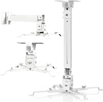 Picture of Universal Projector Ceiling Mount, Height Adjustable Projector Wall Mount Bracket Universal Projector Holder Ceiling Mount 17-26 inch Projector Mount for Epson, Optoma, BenQ, QKK, DR.J Projector
