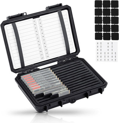 Picture of High Capacity 24 Slots M.2 2280 2260 2242 2240 2230 Case, Sturdy M.2 NVMe SSD Card Case with Label & Notepaper, Water-Resistant & Shockproof M.2 2280 SSD Holder Vertical Style M.2 Drive Organizer Box