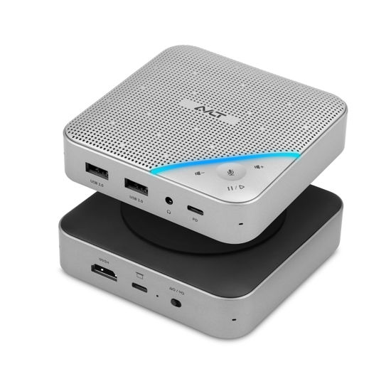 Picture of AVLT USB C Speakerphone Hub 360° Omnidirectional Sound Conference Microphone PD 85W Charging, 5Gbps Data Speed, External 4K HDMI Display Support, Portable and Space Saving for Meetings