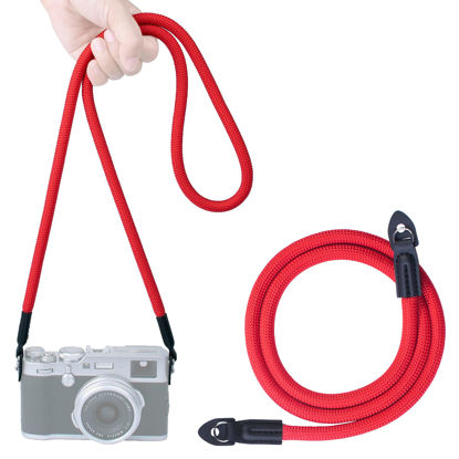 Picture of VKO Camera Strap,Climbing Rope Camera Strap for DSLR SLR Mirrorless Camera Neck Shoulder Strap 120cm Red