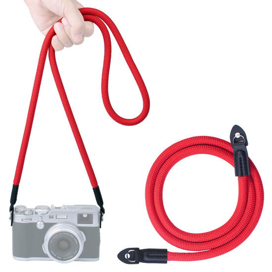 Picture of VKO Camera Strap,Climbing Rope Camera Strap for DSLR SLR Mirrorless Camera Neck Shoulder Strap 120cm Red
