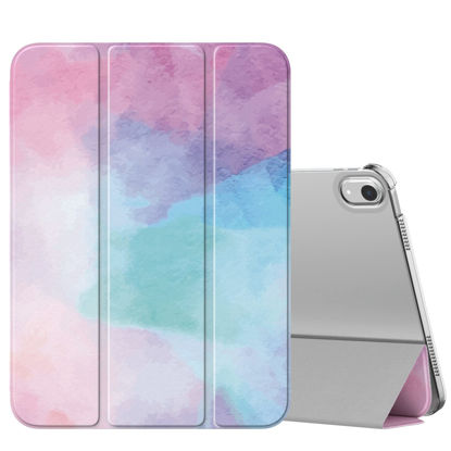 Picture of MoKo for iPad 10th Generation Case 2022, Slim Stand Hard PC Translucent Back Shell Smart Cover Case for iPad 10th Gen 10.9 inch 2022, Support Touch ID, Auto Wake/Sleep,Water Color