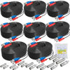Picture of 5iktery 8 Pack 15M/50ft Video Power Cables BNC Cables Surveillance Camera Cables for CCTV Security DVR System, Free 16x BNC Connectors and 100pcs Cable Clips