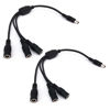 Picture of HUALAND 2 Pack Black 1 Male to 3 Female 5.5x2.1 Splitter CCTV DC Power Supply Splitter Cable,DC Y Splitter Cable