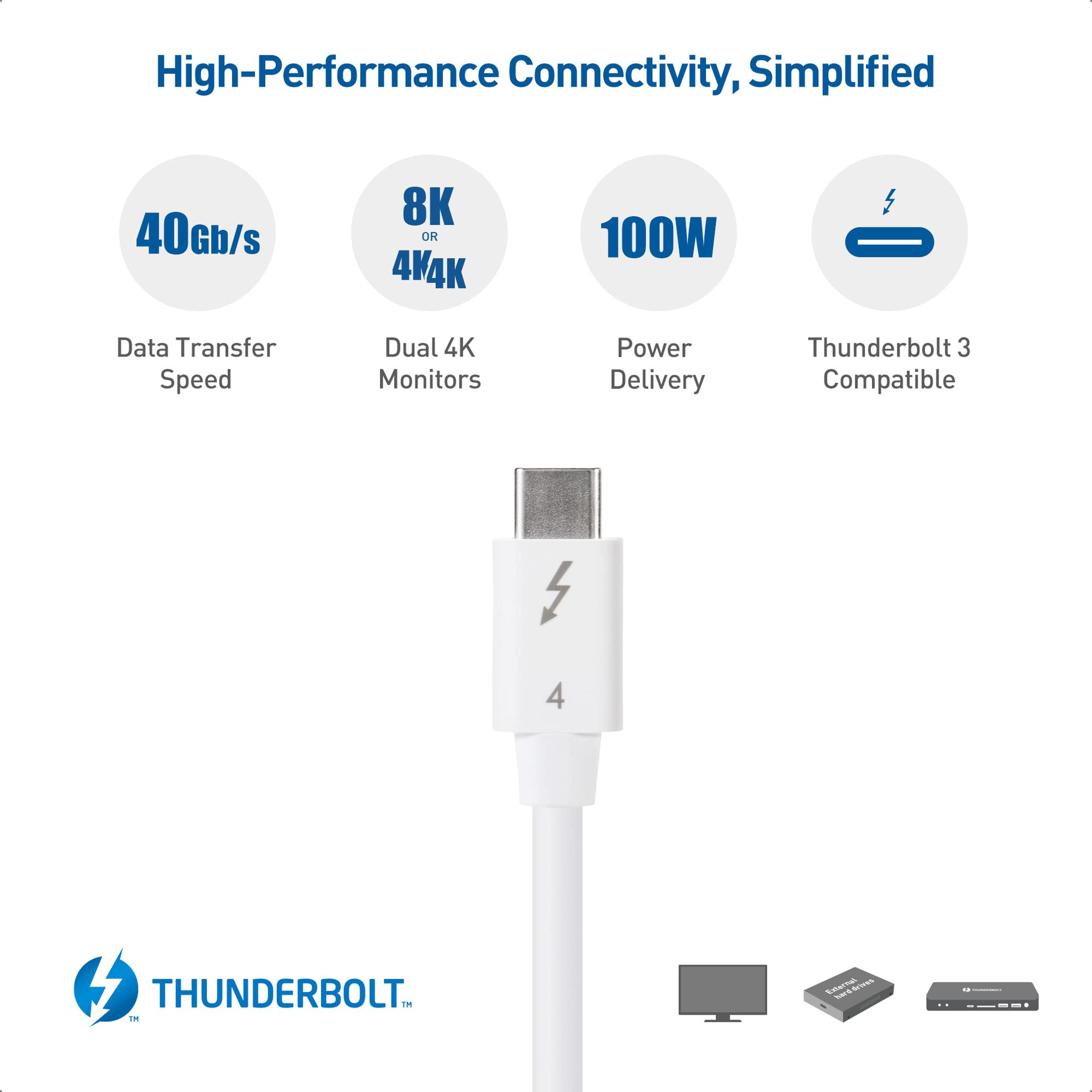 GetUSCart- Cable Matters [Intel Certified] 40Gbps Thunderbolt 4 Cable 2 ...