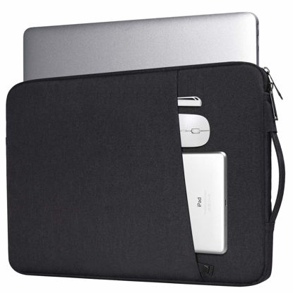 Picture of Laptop Sleeve Carrying Case for 14" New MacBook Pro M4 Pro Max/ M3 M2 M1 Pro Max A3112 A3401 A3185 A2992 A2918 A2779 A2442 2024-2021, MacBook Pro 14 inch Laptop Sleeve Bag, Black