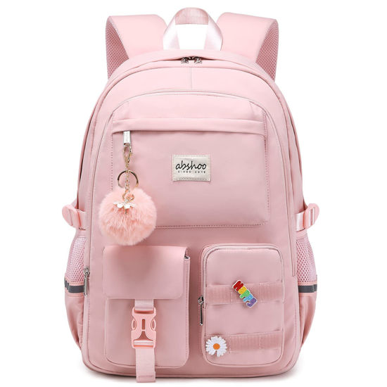 Picture of abshoo Big Student Laptop Backpack For College Women Middle High School Teen Girls Bookbag Travel Daypack (Pink)