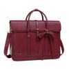 Picture of MOSISO Laptop Bag for Women, 15-15.6 inch PU Leather Laptop Shoulder Bag Convertible Backpack, 16 inch Messenger Bag Casual Handbag Work Briefcase Travel Computer Bag with Bowknot, Wine Red