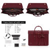 Picture of MOSISO Laptop Bag for Women, 15-15.6 inch PU Leather Laptop Shoulder Bag Convertible Backpack, 16 inch Messenger Bag Casual Handbag Work Briefcase Travel Computer Bag with Bowknot, Wine Red