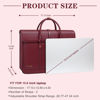 Picture of MOSISO Laptop Bag for Women, 15-15.6 inch PU Leather Laptop Shoulder Bag Convertible Backpack, 16 inch Messenger Bag Casual Handbag Work Briefcase Travel Computer Bag with Bowknot, Wine Red