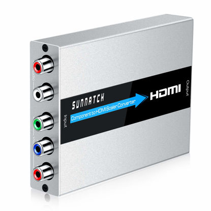 Picture of SUNNATCH Component to HDMI Converter with Scaler Function, RGB to HDMI Converter, 5RCA YPbPr to HDMI Converter Adapter, Component in HDMI Out Converter(1080P, Aluminum)