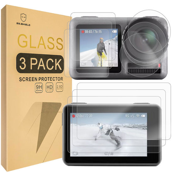 Picture of Mr.Shield [3-PACK] Screen Protector For DJI OSMO Action 3 Camera [Tempered Glass] Screen Protector [0.3mm Ultra Thin 9H Hardness 2.5D Round Edge]