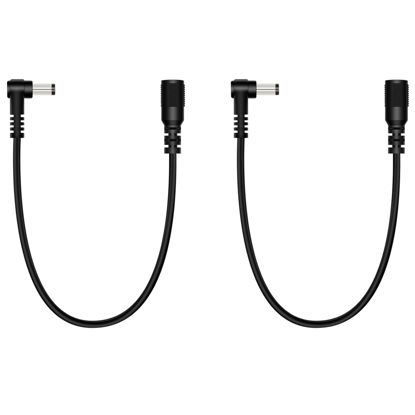 Picture of Fancasee 2 Pack 5.5mm x 2.5mm DC Power Extension Cable 90 Degree Right Angle Male to Female Plug Jack Extension Cord for IP Camera CCTV Security Camera Surveillance LED
