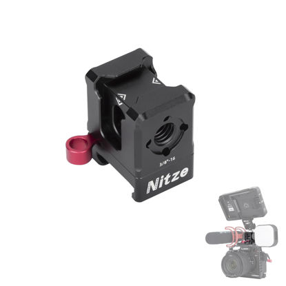 Picture of Nitze Triple Cold Shoe Mount to Quick Release NATO Clamp, Cold Shoe Adapter with NATO Clamp for Monitor Mount, LED Light, Microphone, DJI RS 2 / RSC 2 / RS 3 / RS 3 Pro/RS 3 Mini Gimbal - N45-A2