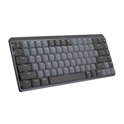 Picture of Logitech MX Mechanical Mini Wireless Illuminated Keyboard, Clicky Switches, Backlit, Bluetooth, USB-C, macOS, Windows, Linux, iOS, Android, Metal (Renewed)