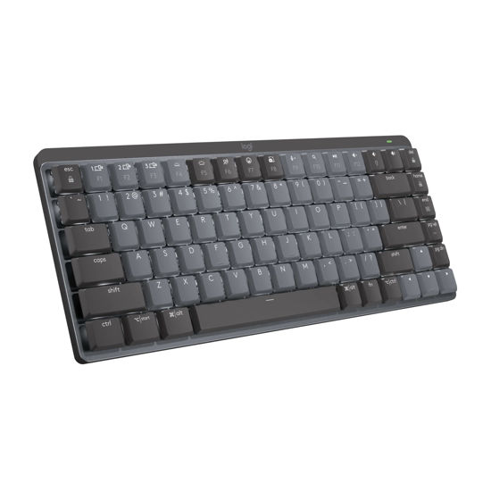 Picture of Logitech MX Mechanical Mini Wireless Illuminated Keyboard, Clicky Switches, Backlit, Bluetooth, USB-C, macOS, Windows, Linux, iOS, Android, Metal (Renewed)