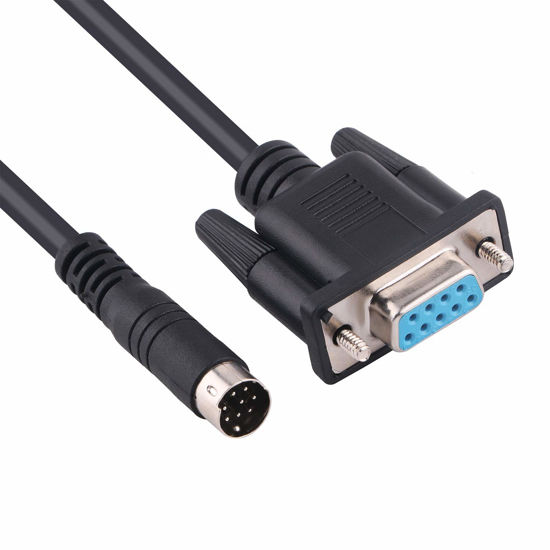 Picture of 6FT DB9 to RS232 MD 8p Male Serial Cable for Rockwell AB MicroLogix 1400 PLC Programming 1761-cbl-pm02