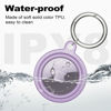 Picture of Foweroty IPX8 Waterproof Airtag Holder, Apple Airtags with Keychain, Air Tag Case for Luggage, Dog Collar, Keys, Anti-Scratch Full Body Protective Air Tags Holder,Clear Purple