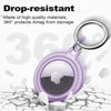 Picture of Foweroty IPX8 Waterproof Airtag Holder, Apple Airtags with Keychain, Air Tag Case for Luggage, Dog Collar, Keys, Anti-Scratch Full Body Protective Air Tags Holder,Clear Purple
