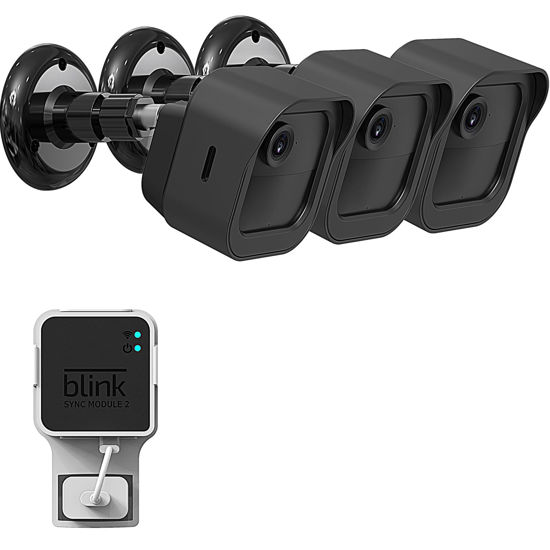 Picture of 3 Pack Wall Mount for Blink Outdoor 4 (4th Gen) with Weatherproof Protective Housing and Blink Sync Module 2 Mount (Blink Camera & Sync Module is Not Included,)
