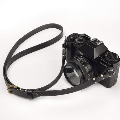 Picture of CANPIS CP006 Camera Shoulder Neck Strap Black with Four Stage Buckled Adjustable Length compatible with Canon Sony Fujifilm Olympus Leica Mirrorless Compact Cameras