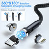 Picture of Magnetic Charging Cable, 540° Rotating Magnetic Phone Charger [6-Pack, 3ft/3ft/3ft/6ft/6ft/10ft] 3 in 1 Magnetic Charger Cable Nylon Braided Magnetic USB Cable for iProduct/Micro USB/Type C Device