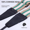 Picture of Padwa Lifestyle Adjustable Stripes Camera Strap - 2" Wide Top Layer Cowhide Head Camera Straps for Photographers, Adjustable Soft Cotton Rope Weave Neck & Crossbody Strap Quick Release for All Cameras