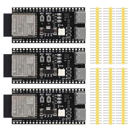 Picture of 3PCS ESP32 ESP32-S3 Development Board TYPE-C WiFi+Bluetooth Internet of Things Dual Type-C Core Board ESP32-S3-DevKit C N8R2 Development Board ESP32-S3-WROOM Module