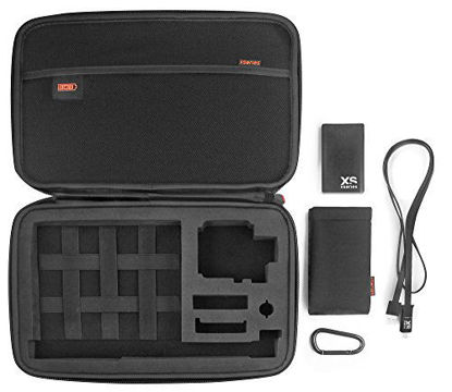 Picture of XSories Large Power Capxule GoPro Case with Power Bank Charger, Pre-Cut Foam Inlays for GoPro Accessories (Burgundy)