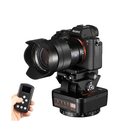 Picture of ZTFON YT-1000 Auto Motorized Rotating Panoramic Head Remote Control Pan Tilt Video Tripod Head Stabilizer for Smartphone Cameras