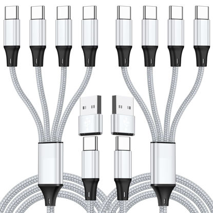 Picture of SVEUC USB C Splitter Multi Charging Cable,USB A/C to USB C PD & QC 3.1A Fast Charging[2Pack 4Ft], 4 in 2 Multi Charger Cord, with 4 Type-C Connectors Compatible with Cell Phones Tablets and More