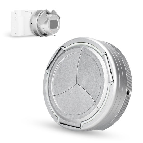 Picture of Auto Lens Cap Cover for Sony ZV-1 II ZV-1II ZV1II ZV1 II and ZV-1 ZV1 Digital Camera, Lens Dust Cap with Automatic Opening & Closing Design, ZV-1 ZV1 Accessories No Vignetting Occurs (Silver)