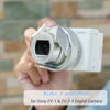 Picture of Auto Lens Cap Cover for Sony ZV-1 II ZV-1II ZV1II ZV1 II and ZV-1 ZV1 Digital Camera, Lens Dust Cap with Automatic Opening & Closing Design, ZV-1 ZV1 Accessories No Vignetting Occurs (Silver)