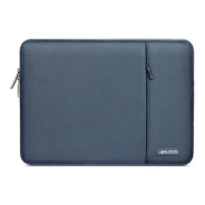 Picture of MOSISO Laptop Sleeve Bag Compatible with MacBook Pro 16 inch 2024-2019 M3 A2991 M2 A2780 M1 A2485 A2141/Pro Retina 15 A1398, 15-15.6 inch Notebook, Polyester Vertical Case with Pocket, Haze Blue
