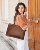 Picture of LOVEVOOK Laptop Bag for Women,17.3 Inch Laptop Tote Bag for Women,Vintage Leather Work Tote Bags Computer Teacher Bag,Waterproof Business Bag Office Briefcase