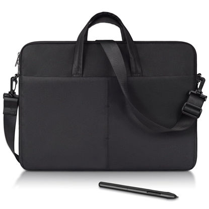 Picture of Portable Drawing Tablet Sleeve Shoulder Bag for Huion Kamvas Pro 16, Wacom Cintiq 16, XP-Pen Artist15.6 Pro, Graphics Tablet Case with Strap, Black