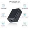Picture of Micro Wall Charger Compatible with Samsung Galaxy Tab A 10.1 (2016), 8.0, 7.0, 9.7, Tab E, S2, Tab 4, 3, SM-T580/ 550/530/ 387/585/ 290/295 Tablet with 5Ft Charging Cable Cord (Black)