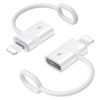 Picture of MoKo USB C to Lightning Adapter with 36W PD Fast Charging, USB-C Female to Lightning Male Adapter for iPhone 14/13/12/11/iPad/iPod/AirPods, with Anti-Lost Loop, Not for Audio/OTG, White