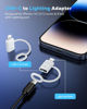 Picture of MoKo USB C to Lightning Adapter with 36W PD Fast Charging, USB-C Female to Lightning Male Adapter for iPhone 14/13/12/11/iPad/iPod/AirPods, with Anti-Lost Loop, Not for Audio/OTG, White