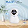 Picture of Hiseeu Indoor Security Camera, 2.4G/5G 5MP Pet Camera Baby Monitor, PTZ 360°, Auto Tracking, 2 Way Audio, Night Vision, PIR Detection, No Monthly Fee