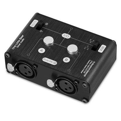 Picture of 2 Way XLR Balanced Stereo Audio Switcher Passive A/B Mini Switch Box Mixer Sound Splitter (KN102, 2-IN-1-OUT)