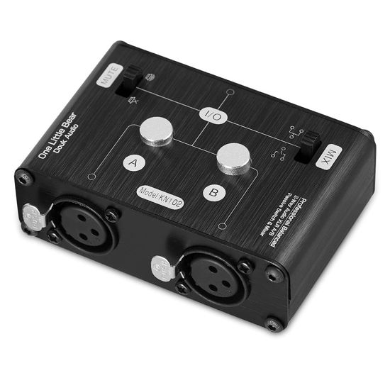 Picture of 2 Way XLR Balanced Stereo Audio Switcher Passive A/B Mini Switch Box Mixer Sound Splitter (KN102, 2-IN-1-OUT)