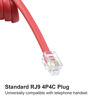 Picture of XANHAM Telephone Handset Cords Uncoiled 10 feet(Coiled 1.2 feet) with RJ9 4P4C Connectors Cable for Landline Phone, Red, 2 Pack, Universally Compatible, AV04905