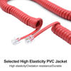 Picture of XANHAM Telephone Handset Cords Uncoiled 10 feet(Coiled 1.2 feet) with RJ9 4P4C Connectors Cable for Landline Phone, Red, 2 Pack, Universally Compatible, AV04905