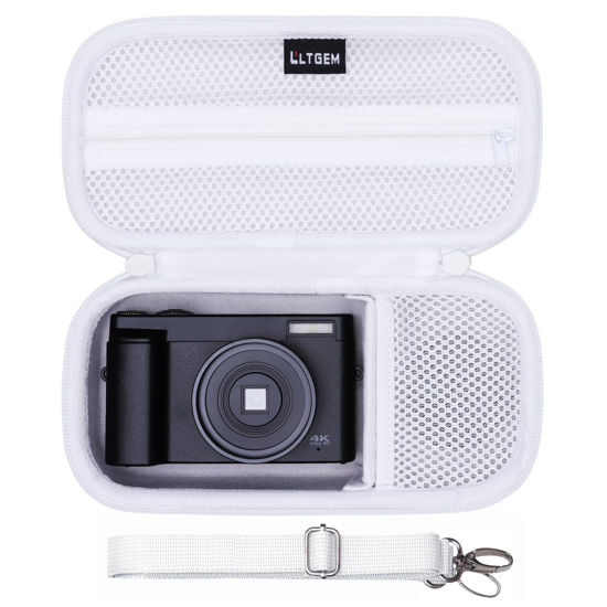 Picture of L LTGEM 4K Digital Camera Case Compatible with VJIANGER/YIGLLO/Zostuic/Duluvulu/Gavonde/XNSIAKXA/FlyFrost/SIXTARY/DUOCH 4K Vlogging Camera with Shoulder Strap, White